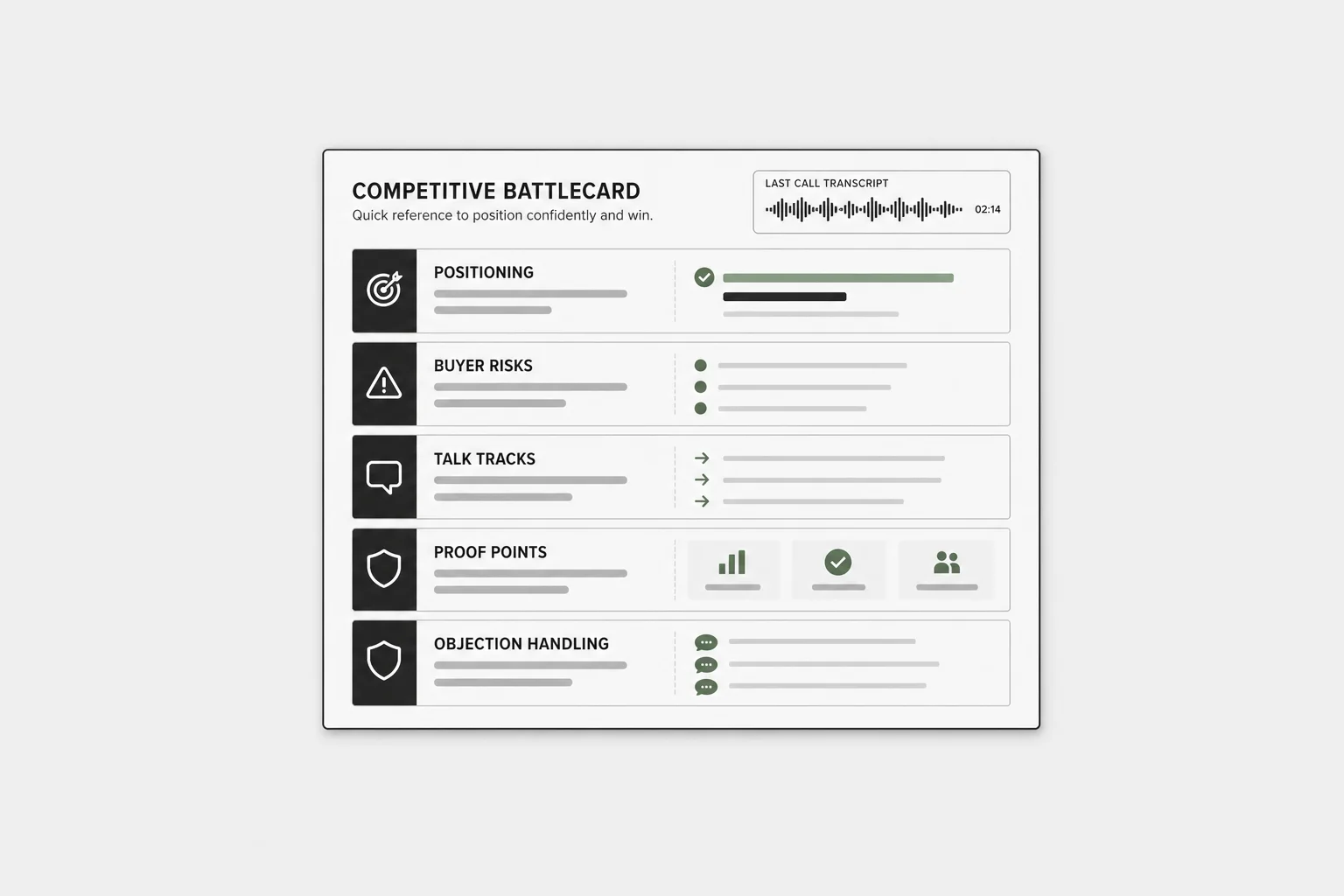 Example competitive battlecard output created with Onyx Craft
