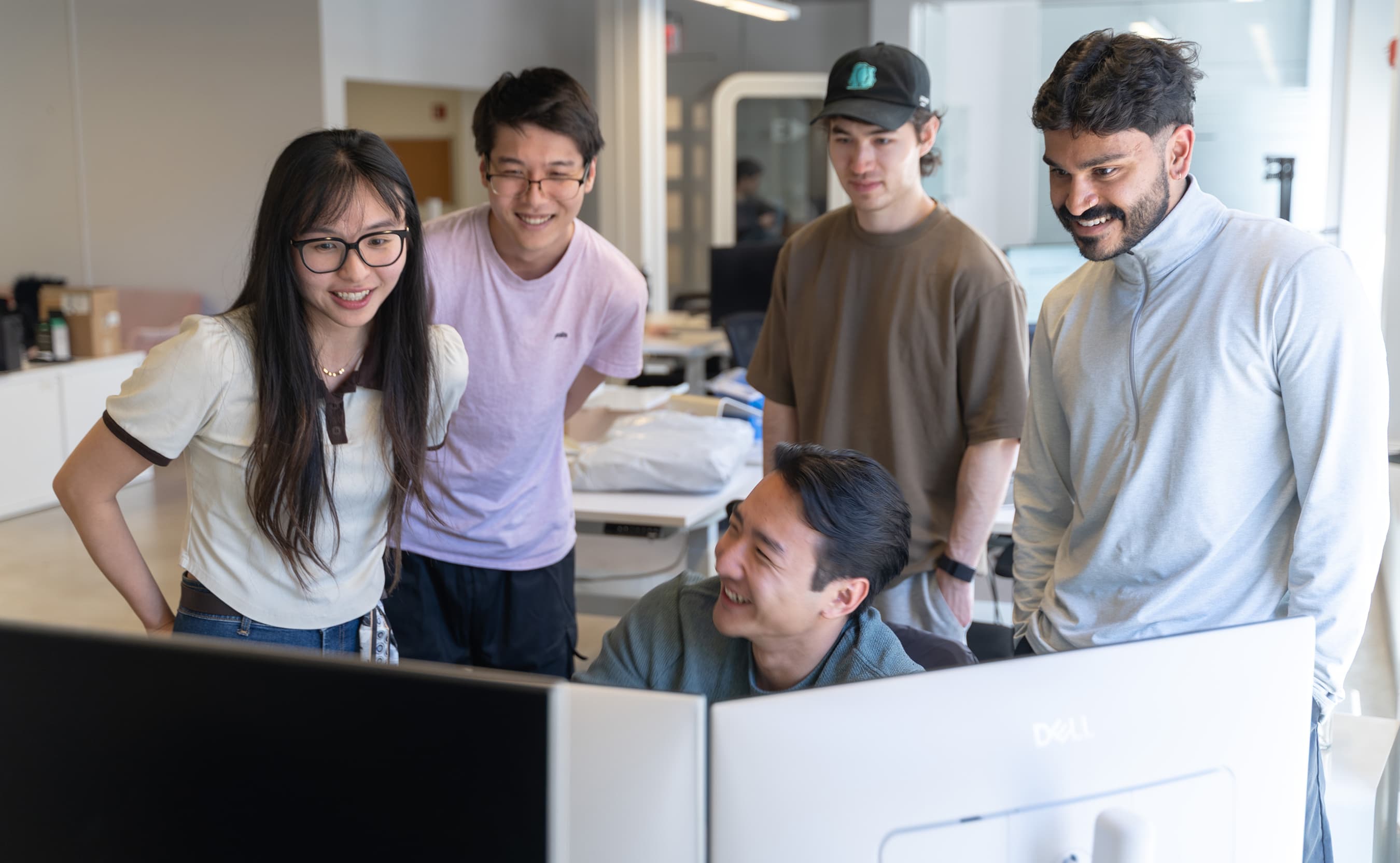 Our team working on a proposal together.